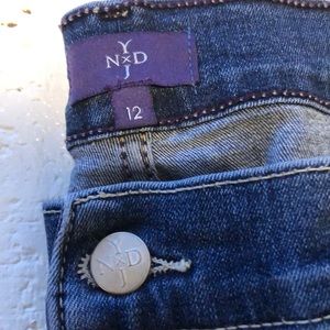 NYDJ blue denim Bermuda Shorts with cuffs size 12